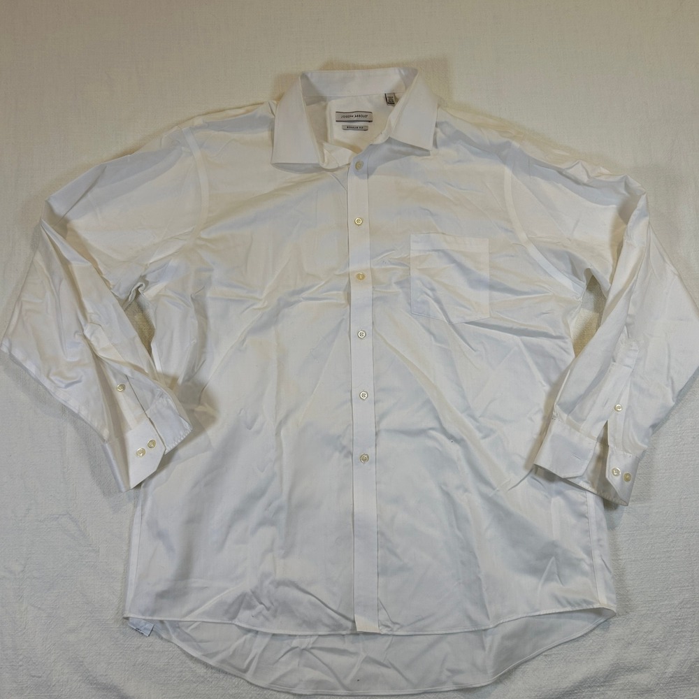 Joseph Abboud Mens White Non-Iron Dress Shirt Regular Fit 17.5 34/35